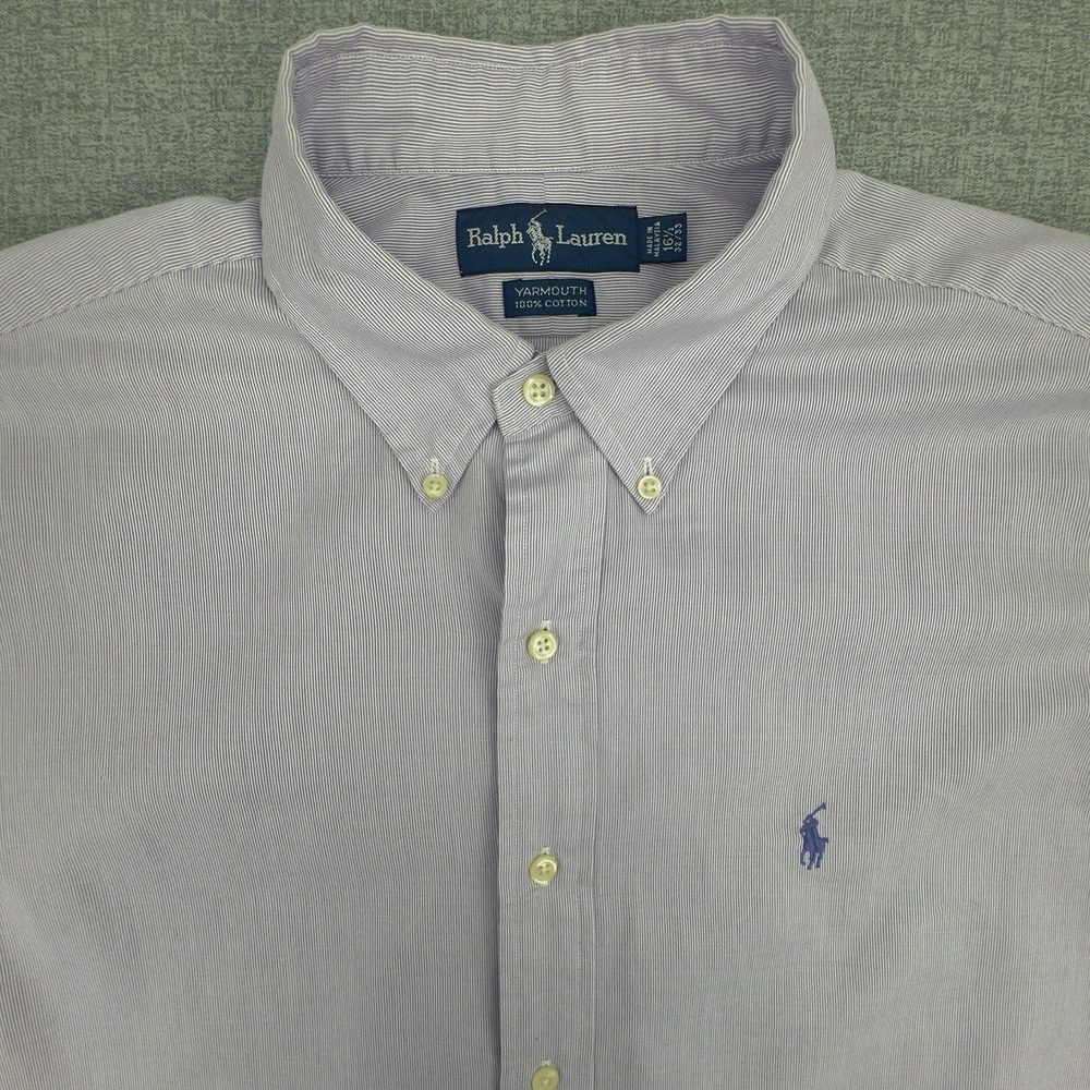 Polo Ralph Lauren Button Up Long Sleeve Men's Sz 16 32/33 Yarmouth Pink Stripe - Picture 3 of 6